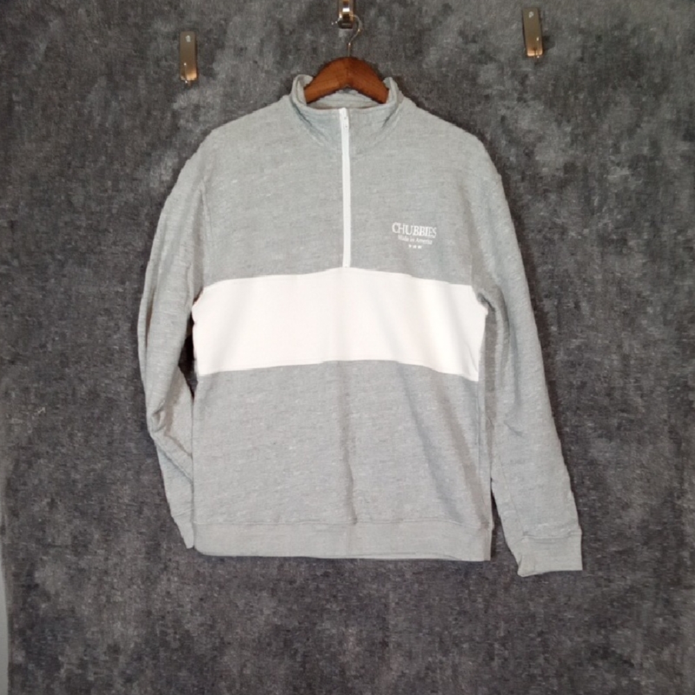 Chubbies Men's Zip-Up Sweater 1/4 Zip Long Sleeve Made In USA SIZE M